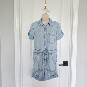 NWT GAP Light Blue Draped Denim Romper Sz XXS